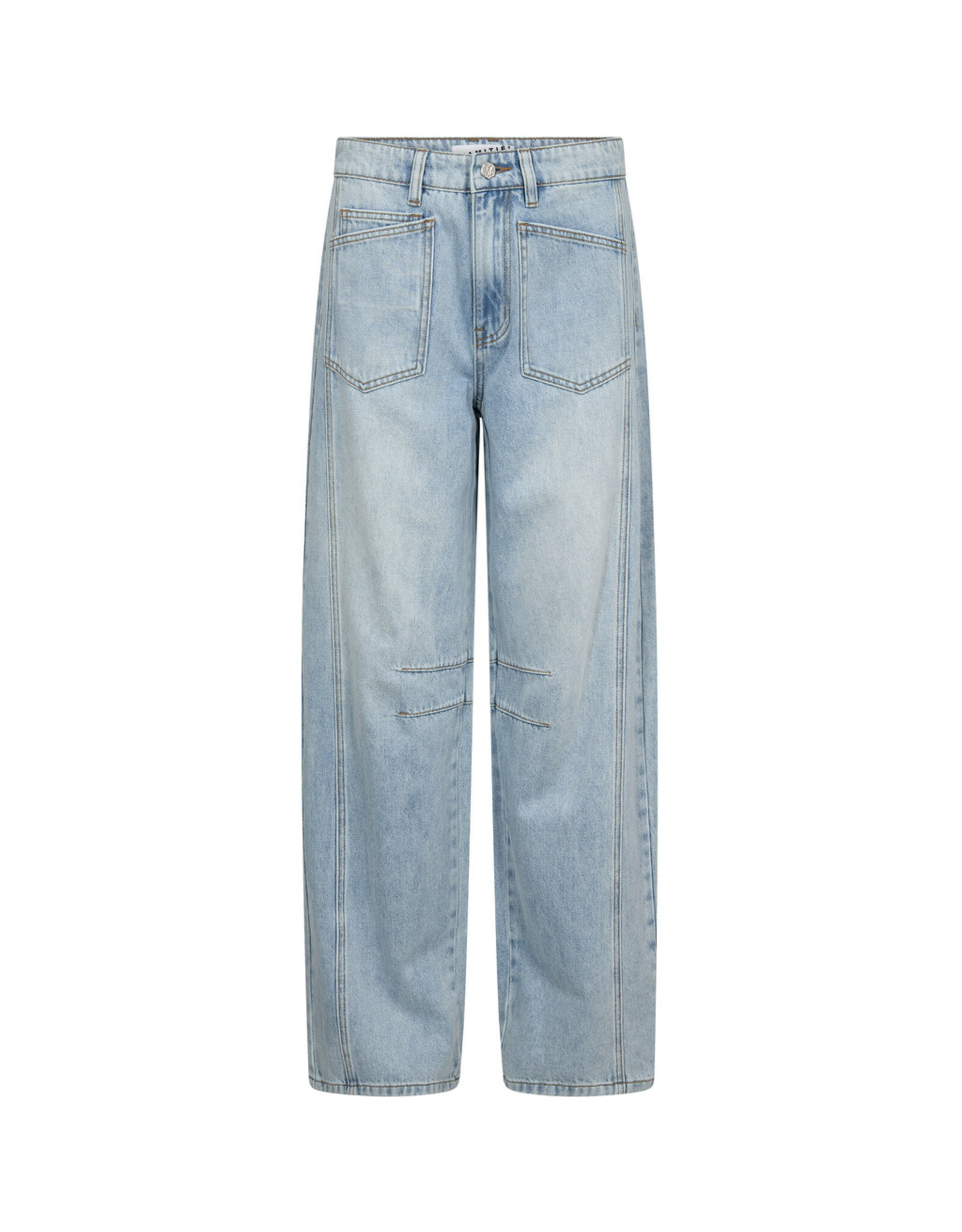 Haute L'amitié Barrel Front Pocket Tall Jeans - Bleached Denim