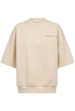 Haute L'amitié Maxi Split SS Logo Sweat - Pearl/Black