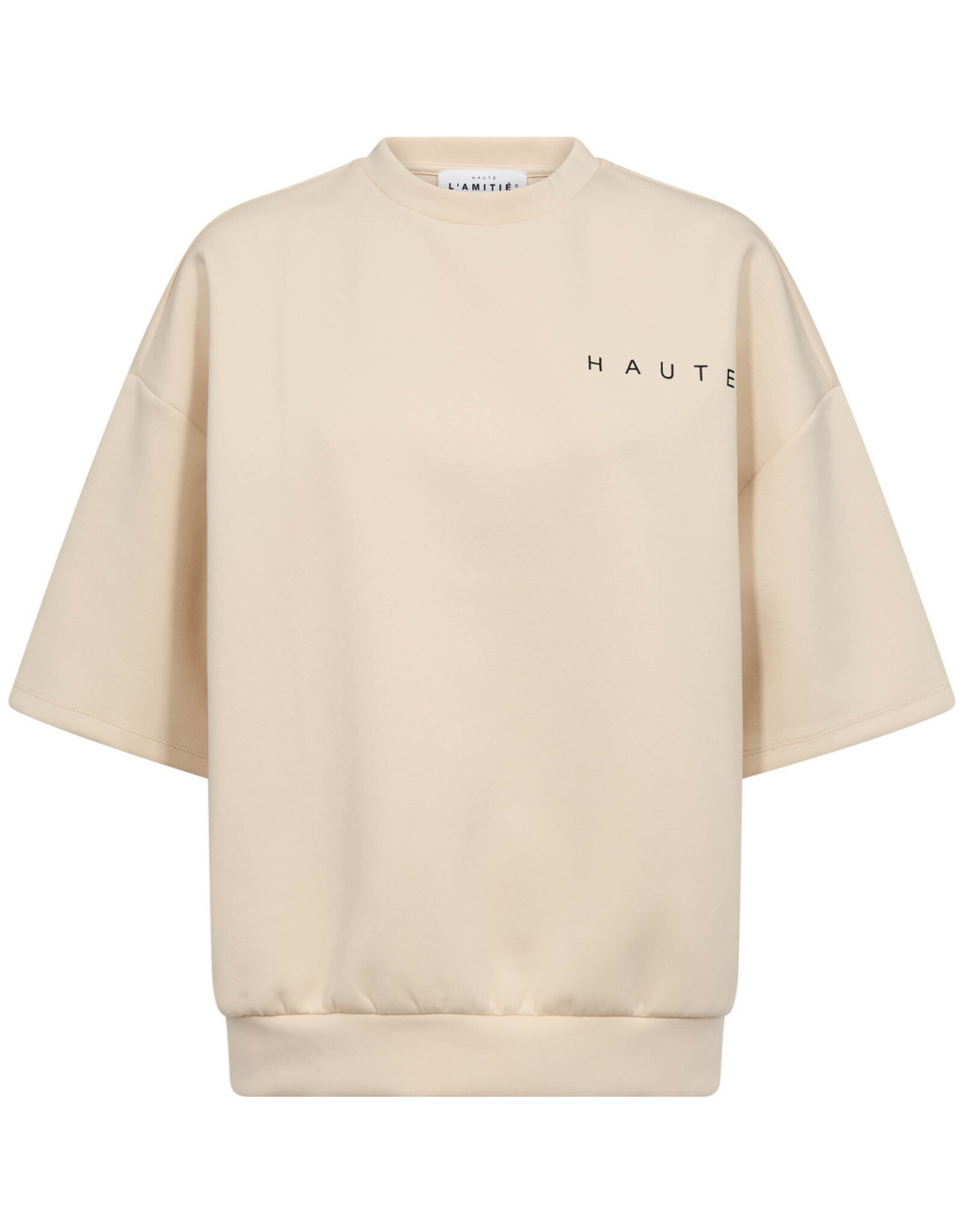 Haute L'amitié Maxi Split SS Logo Sweat - Pearl/Black