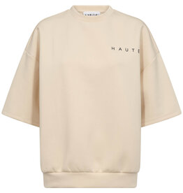 Haute L'amitié Maxi Split SS Logo Sweat - Pearl/Black