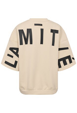 Haute L'amitié Maxi Split SS Logo Sweat - Pearl/Black