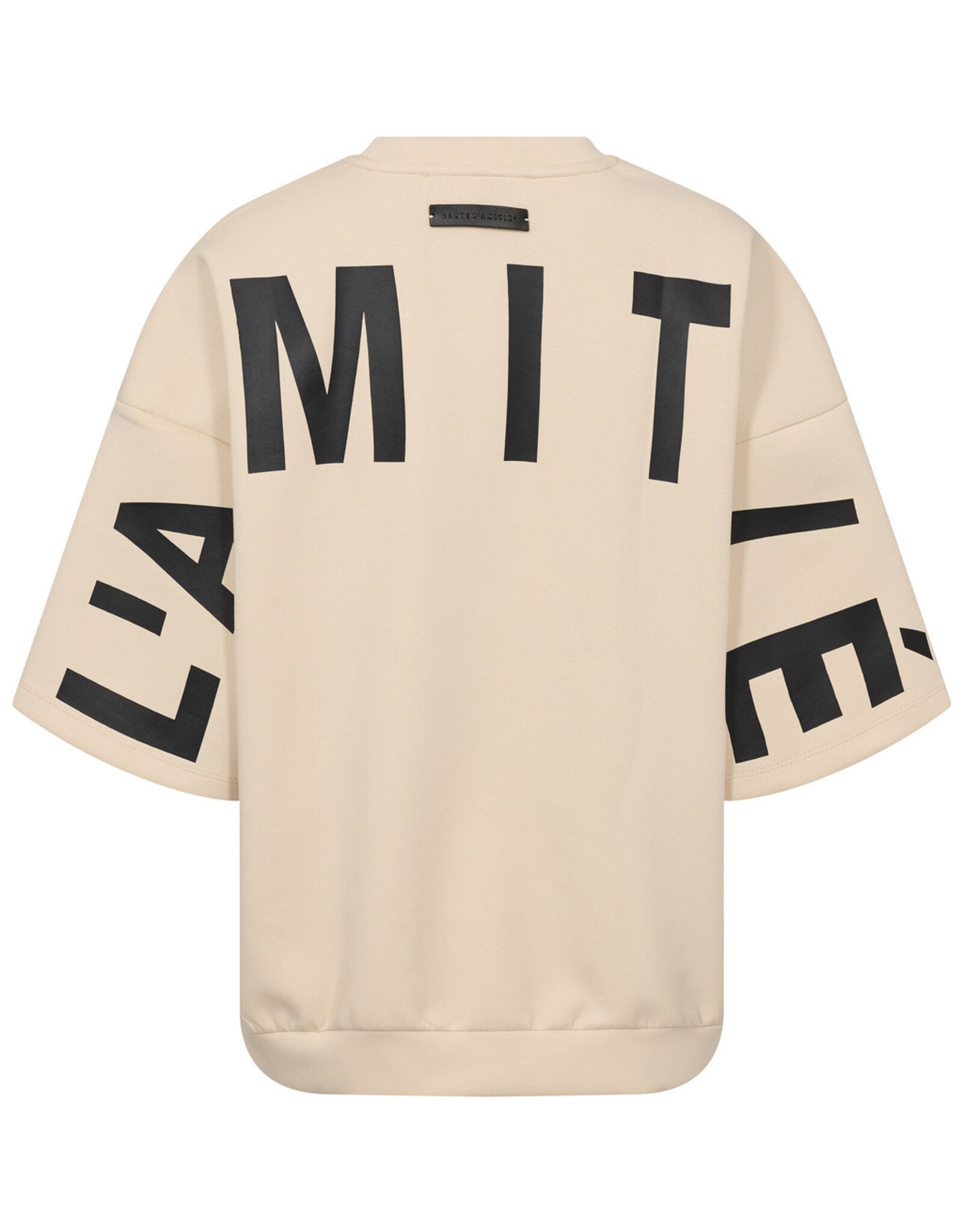 Haute L'amitié Maxi Split SS Logo Sweat - Pearl/Black