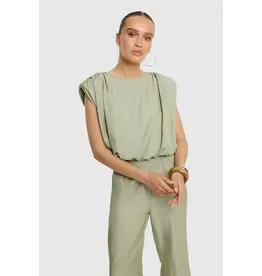 Refined Department Flowy Cropped Blouse Liv - Army