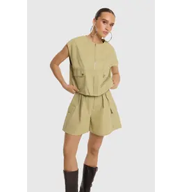 Refined Department Sleeveless Cargo Gilet Noa - Sand