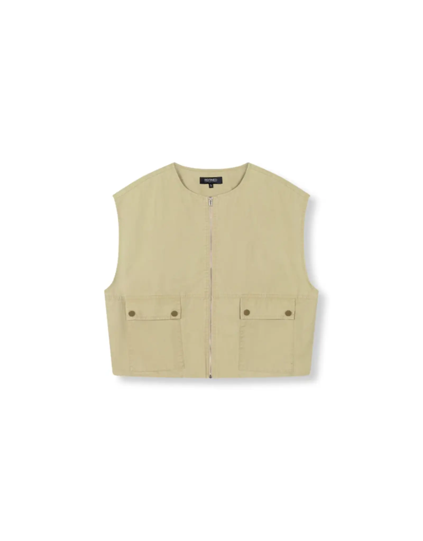 Refined Department Sleeveless Cargo Gilet Noa - Sand