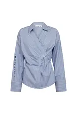 Haute L'amitié Nina Strap Shirt - Pale Blue Stripe