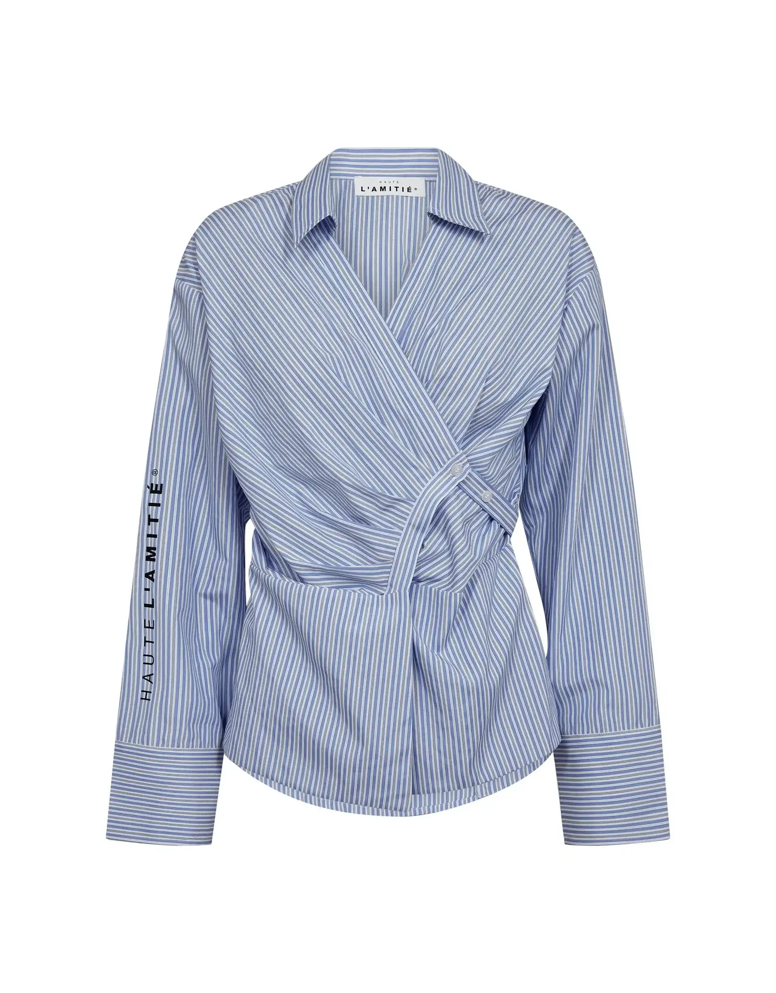 Haute L'amitié Nina Strap Shirt - Pale Blue Stripe