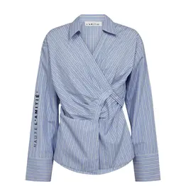 Haute L'amitié Nina Strap Shirt - Pale Blue Stripe
