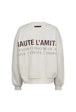 Haute L'amitié Back Print Studio Sweat - Pearl Melange