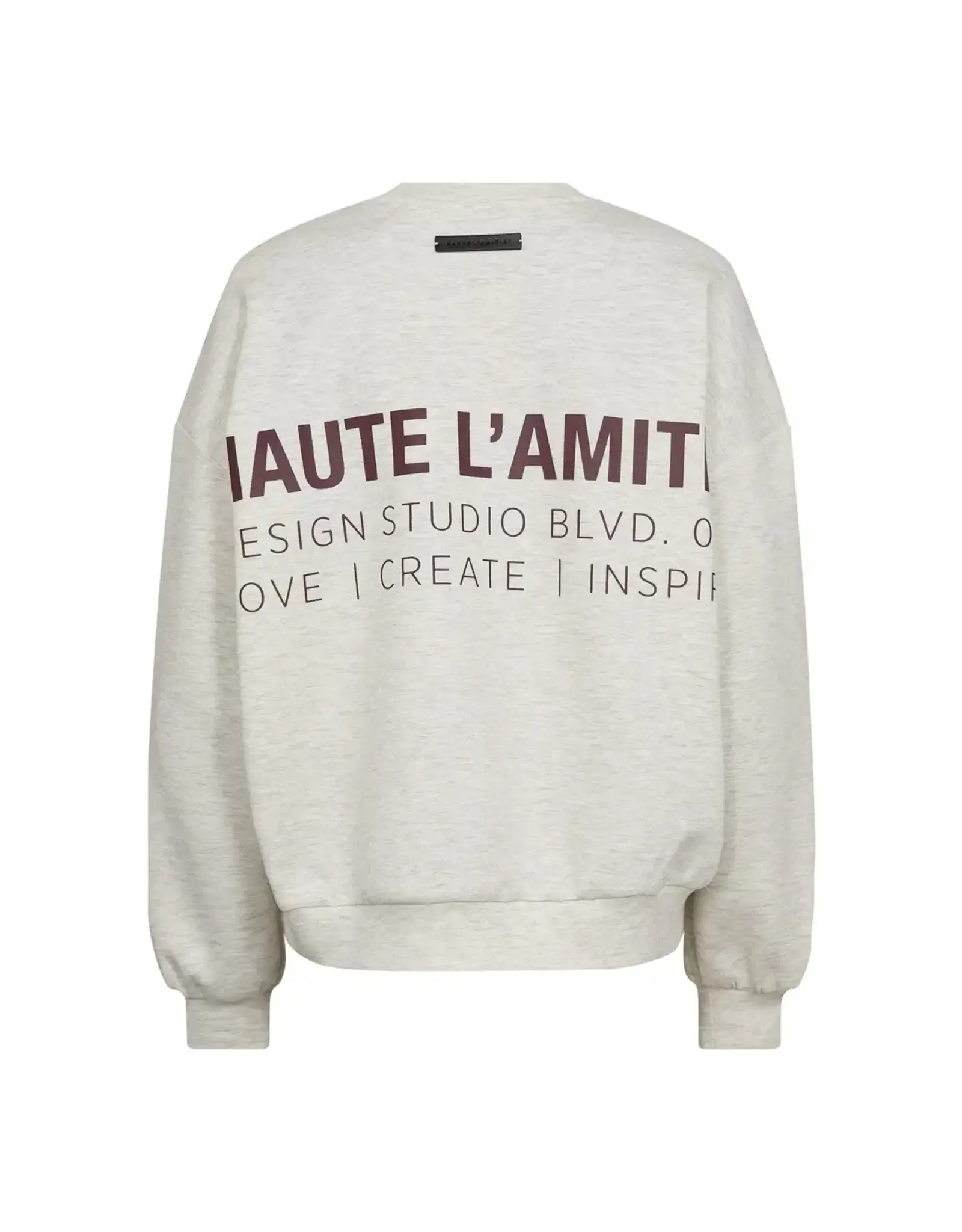 Haute L'amitié Back Print Studio Sweat - Pearl Melange