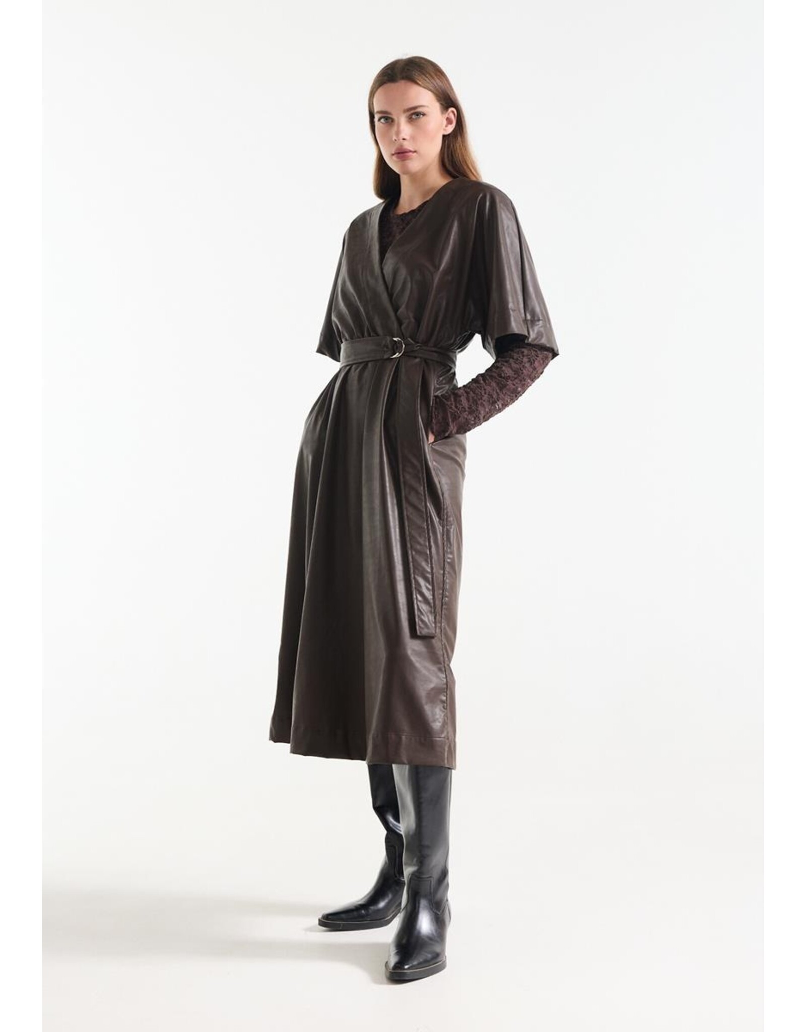 Jansen Linn Jurk - Dark Brown