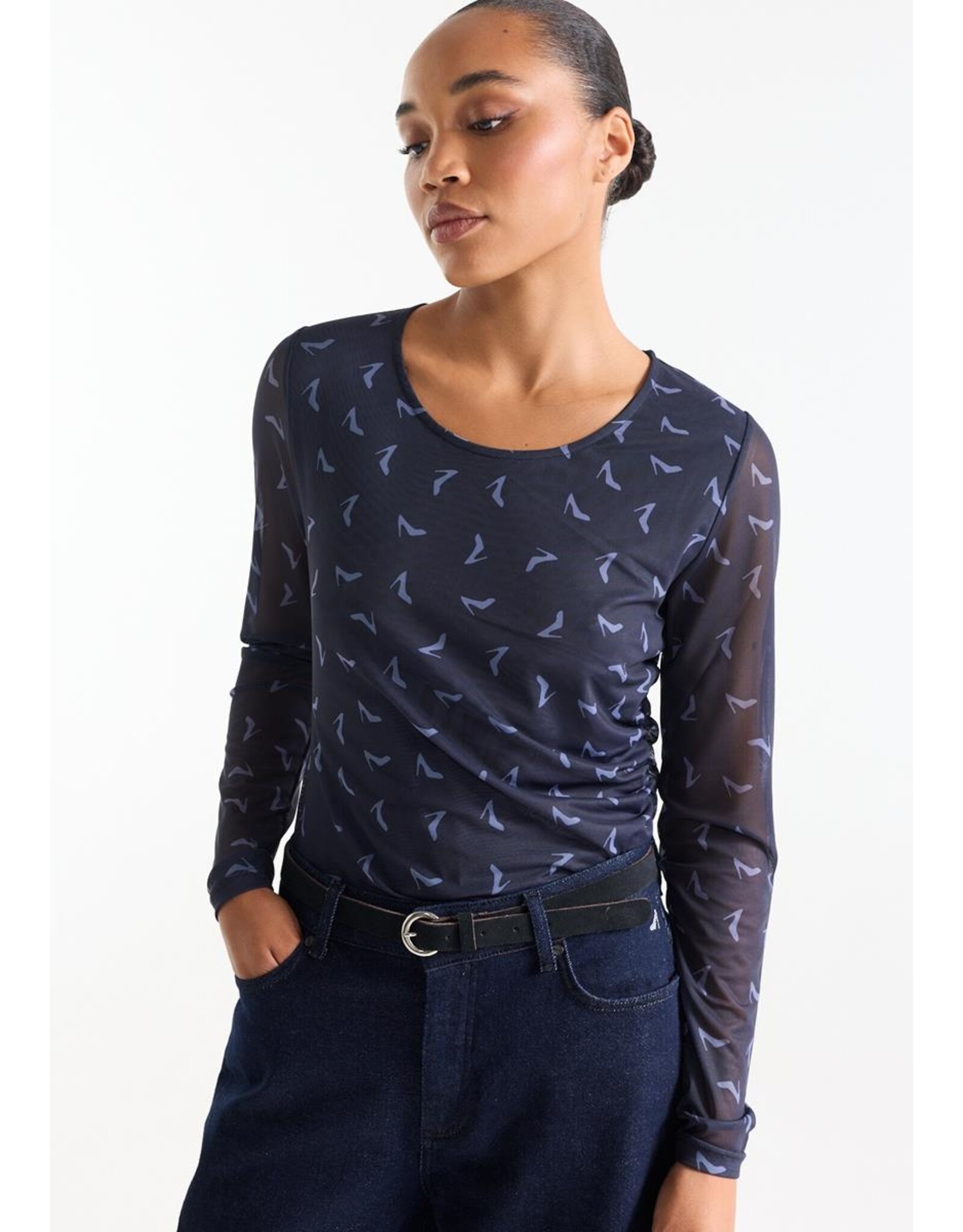 Jansen Jenny Top Mesh Heel Print - Dark Blue