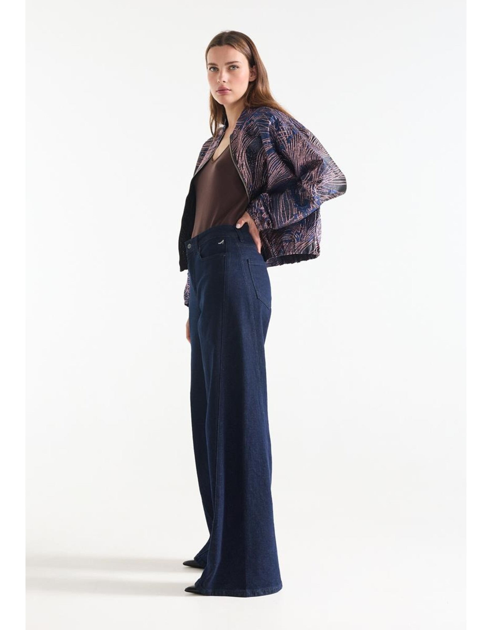 Jansen Jane Jeans Wide Leg Long - Dark Blue Denim