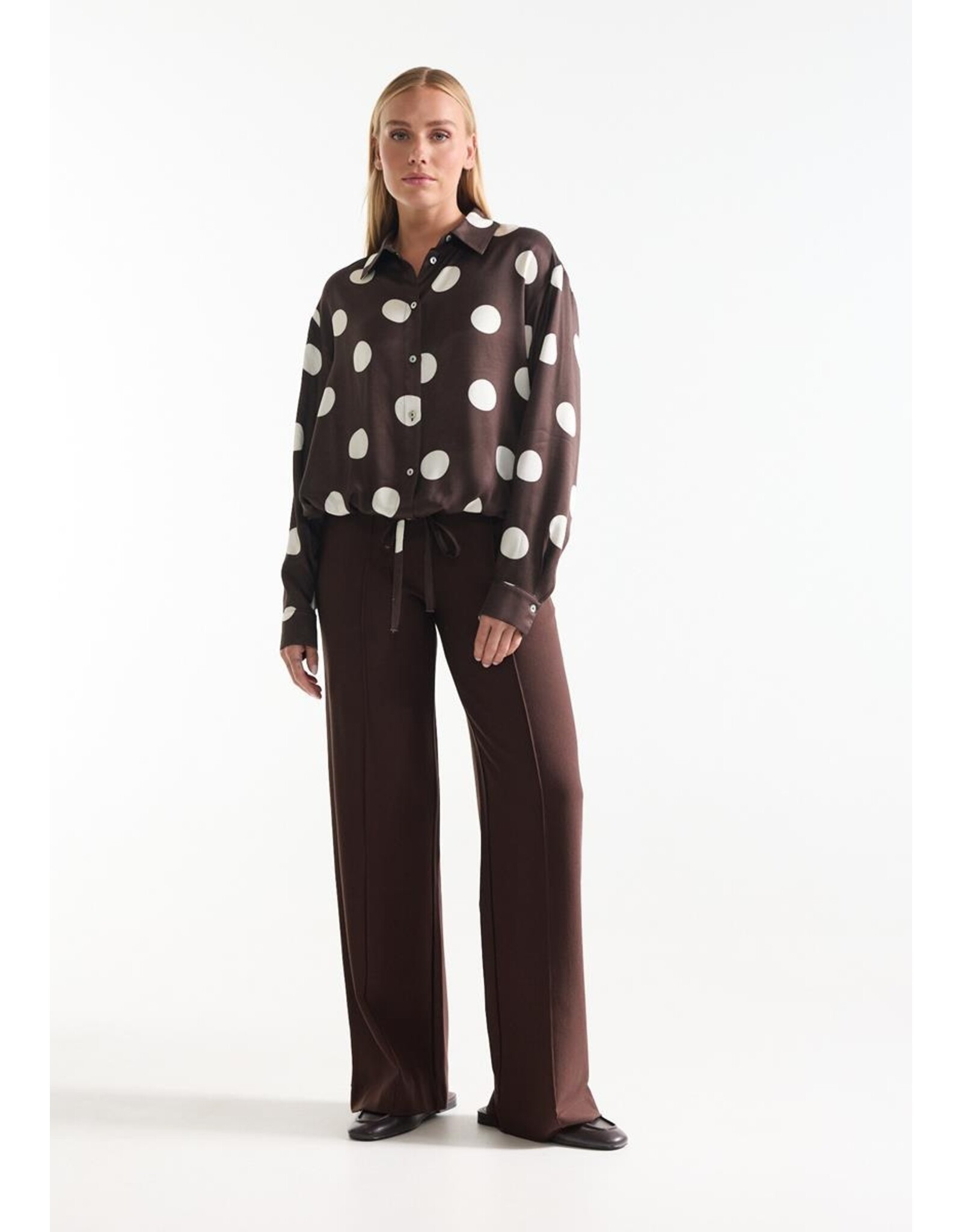 Jansen Dot Blouse - Dark Brown