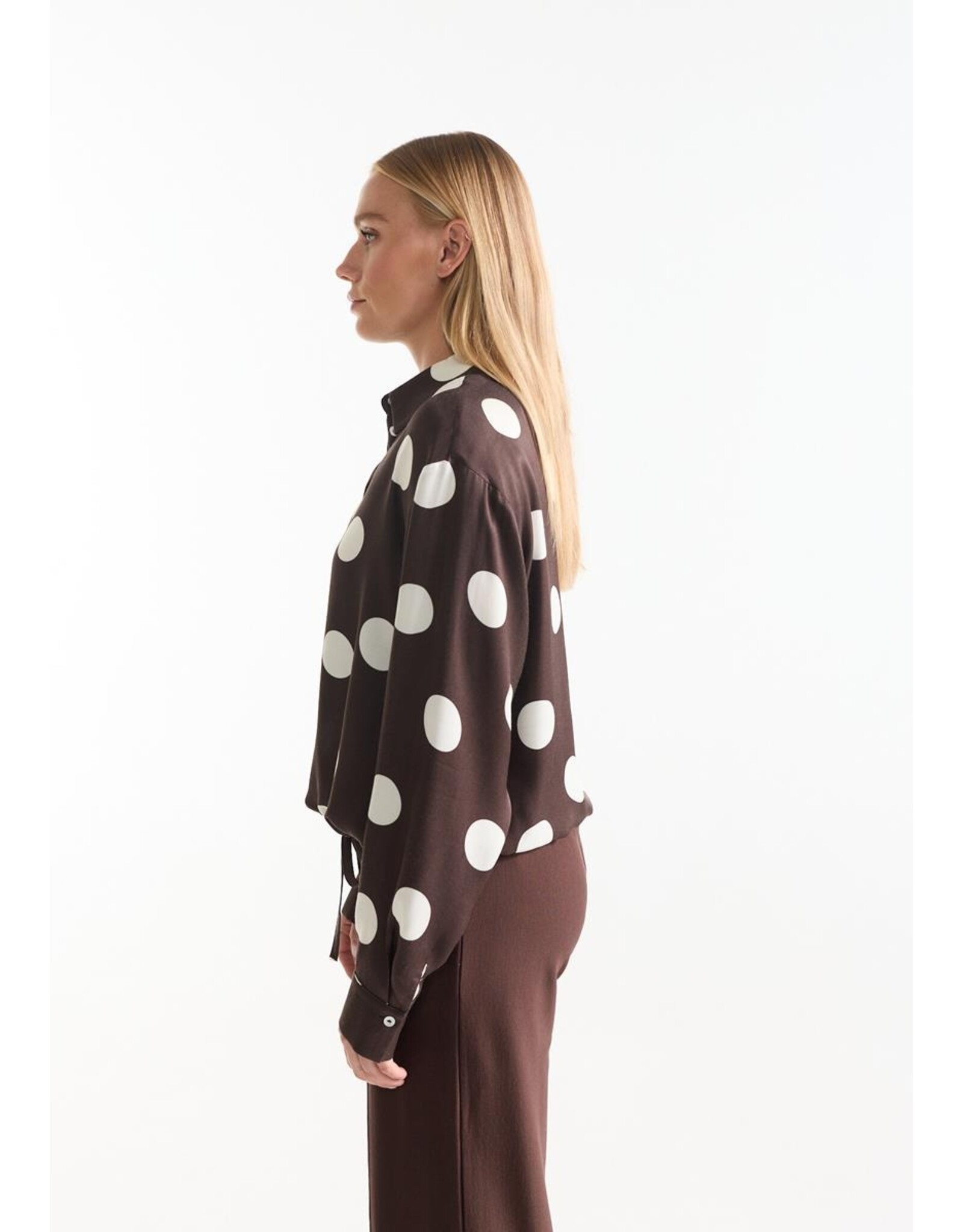 Jansen Dot Blouse - Dark Brown