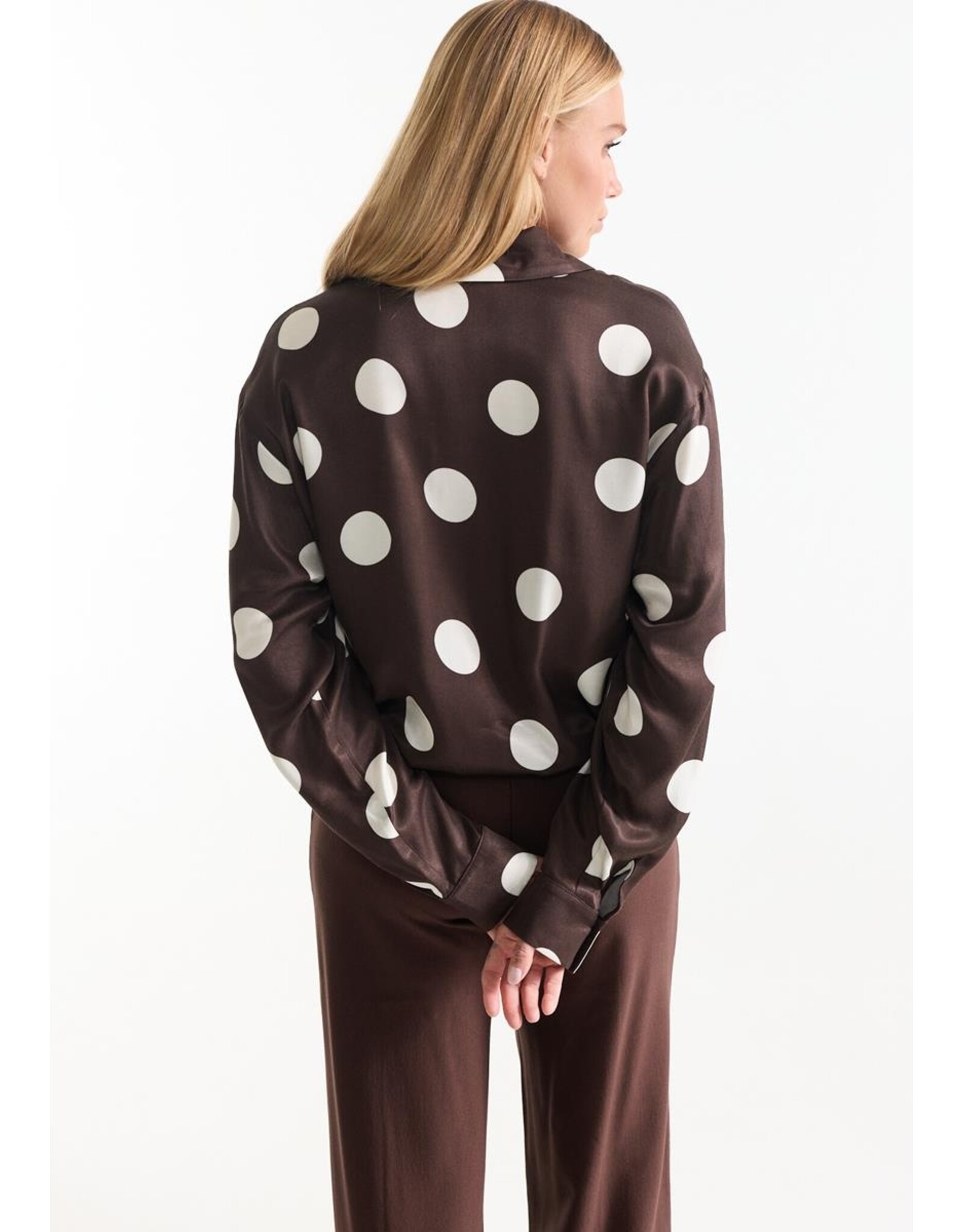 Jansen Dot Blouse - Dark Brown