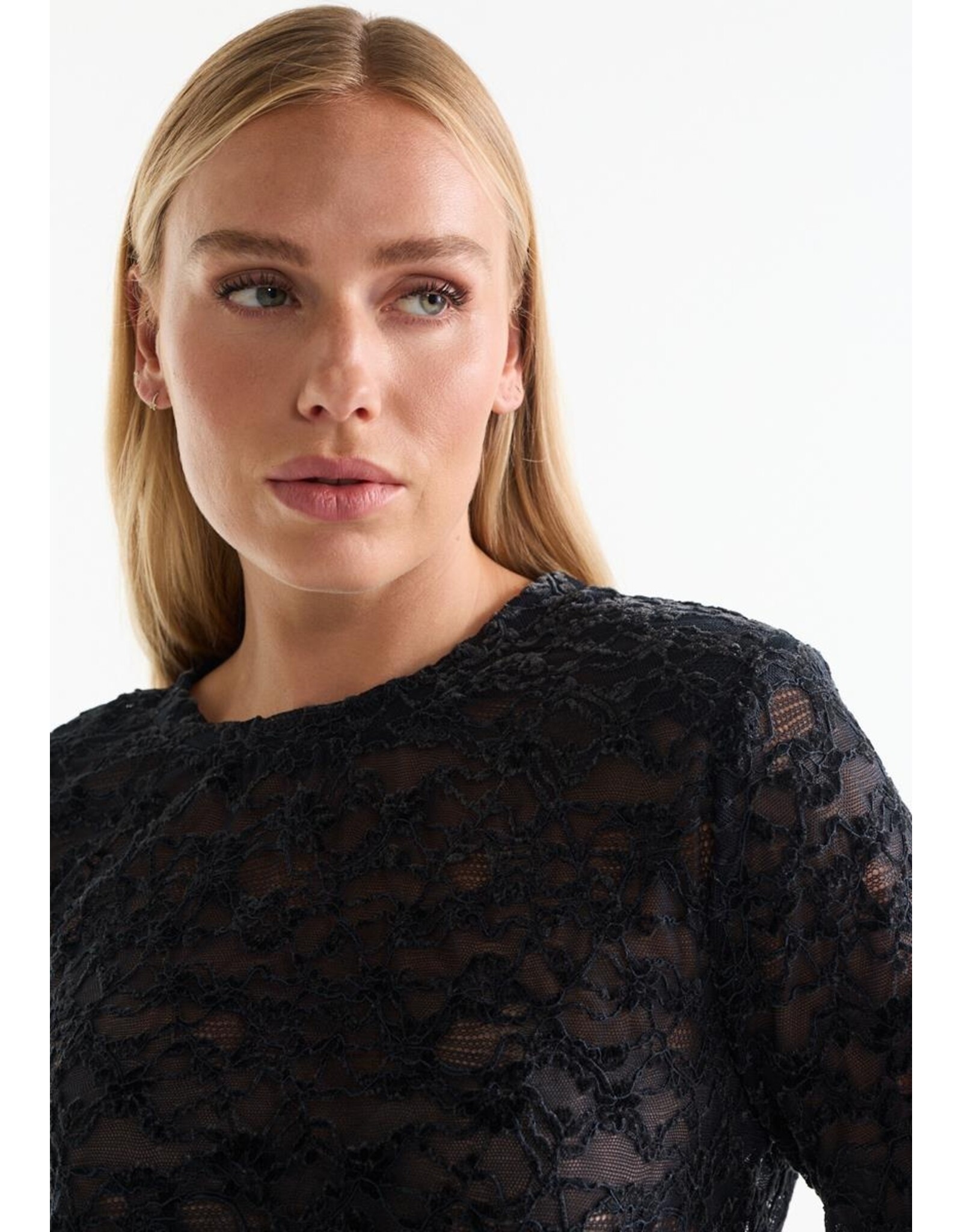 Jansen Kiki Top Lace Longsleeve - Dark Blue