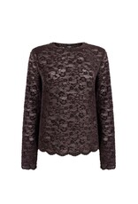 Jansen Kiki Top Lace Longsleeve - Dark Brown