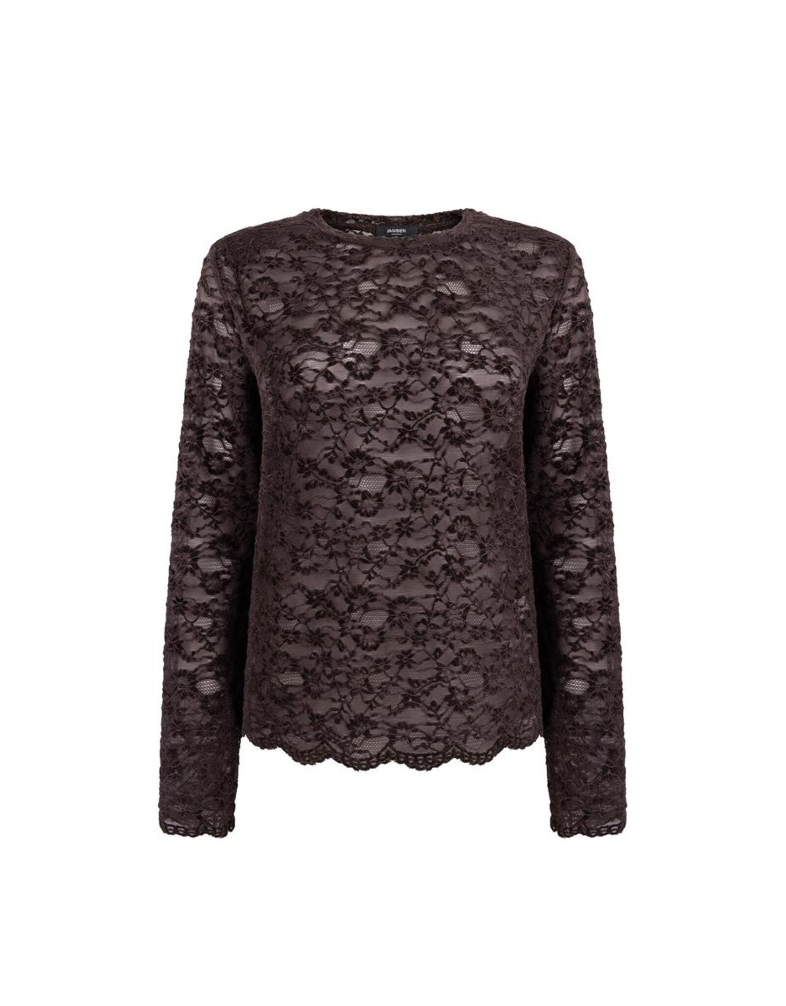 Jansen Kiki Top Lace Longsleeve - Dark Brown