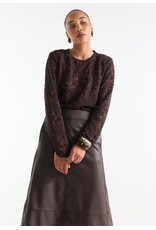 Jansen Kiki Top Lace Longsleeve - Dark Brown