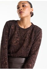Jansen Kiki Top Lace Longsleeve - Dark Brown