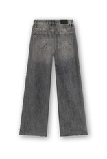 Homage Mid Waist Straight Leg Jeans With Studs - Grey