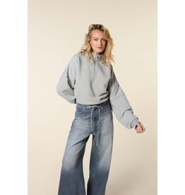 Homage High Neck Sweater With Zipper - Grey Melange