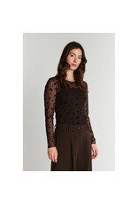 Rue de Femme Round Neck Blouse - Chocolat