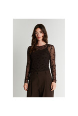 Rue de Femme Round Neck Blouse - Chocolat