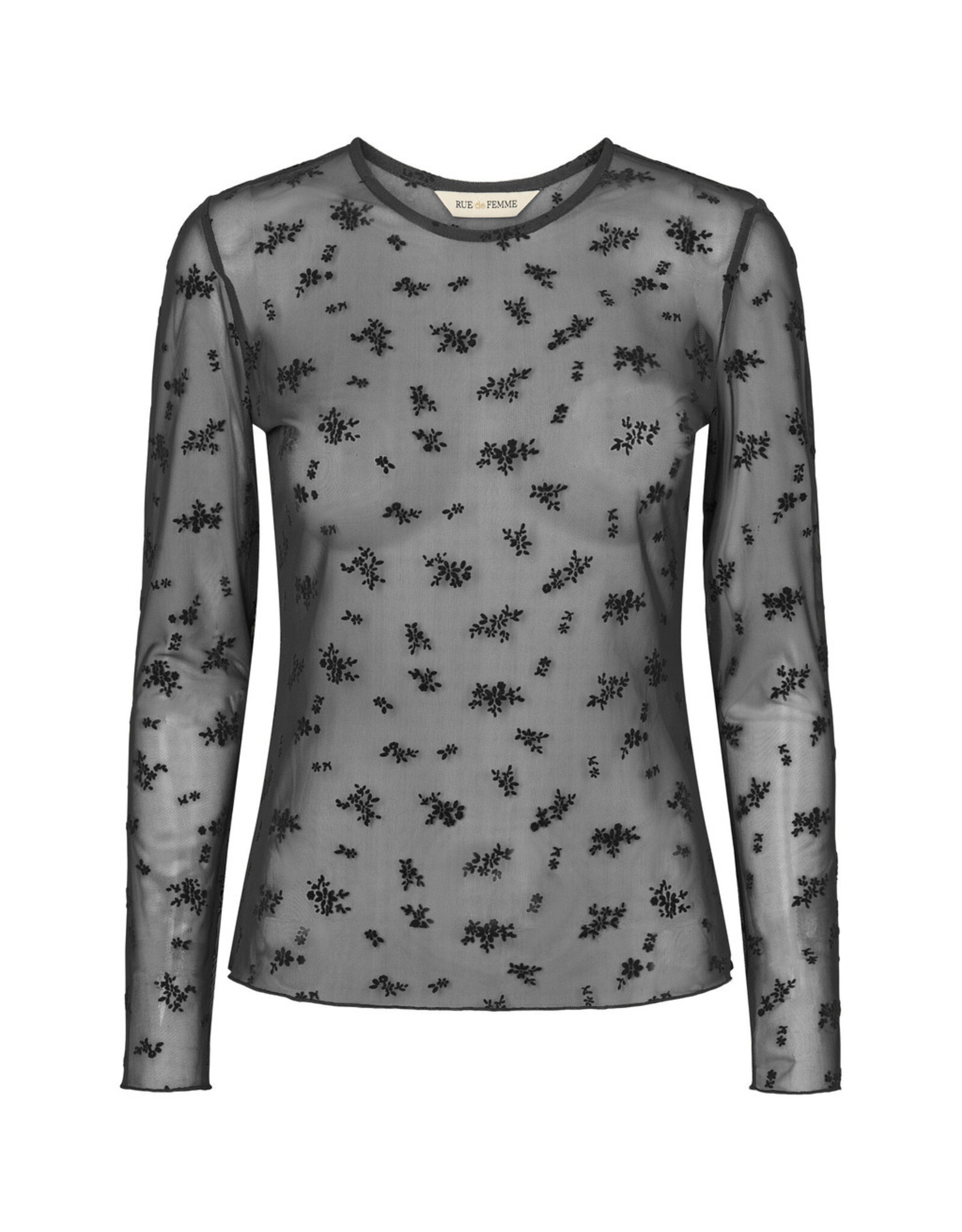 Rue de Femme Round Neck Blouse - Black