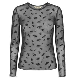 Rue de Femme Round Neck Blouse - Black