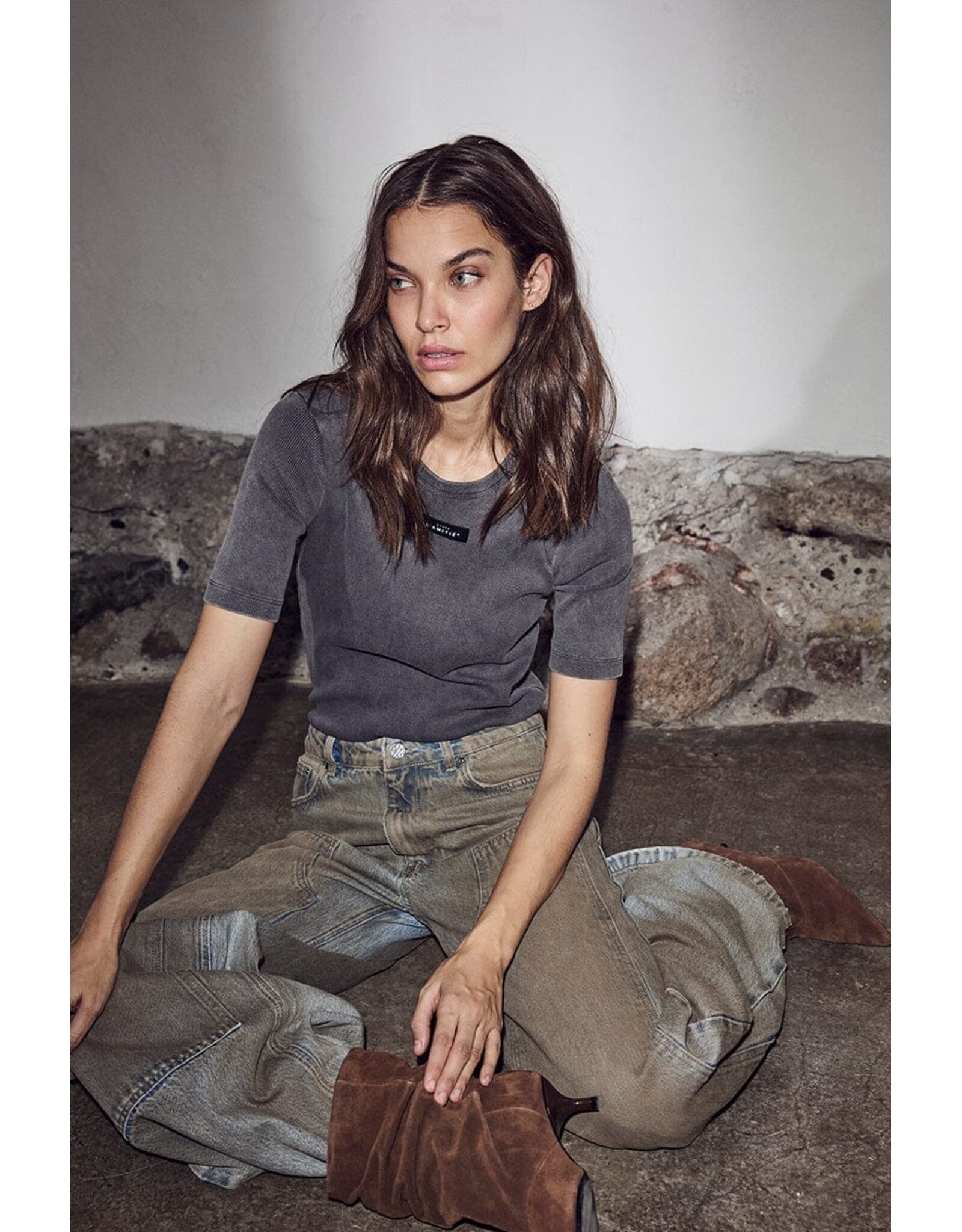 Haute L'amitié Vintage Acid Rib Tee - Acid Wash