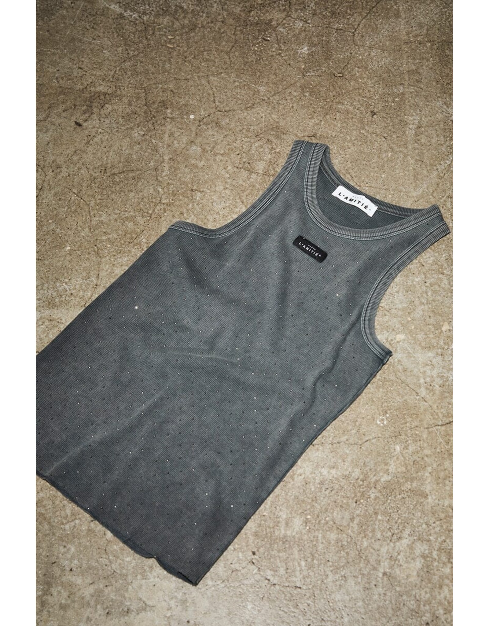 Haute L'amitié Rib Badge Stone Tank - Acid Wash