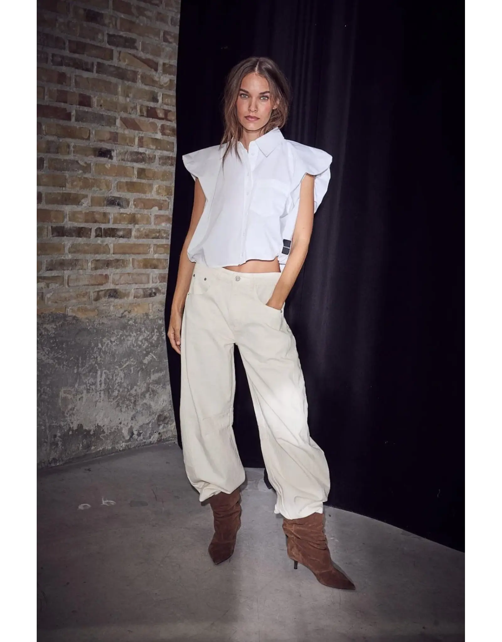 Haute L'amitié Rib Badge Stone Tank - Acid Wash