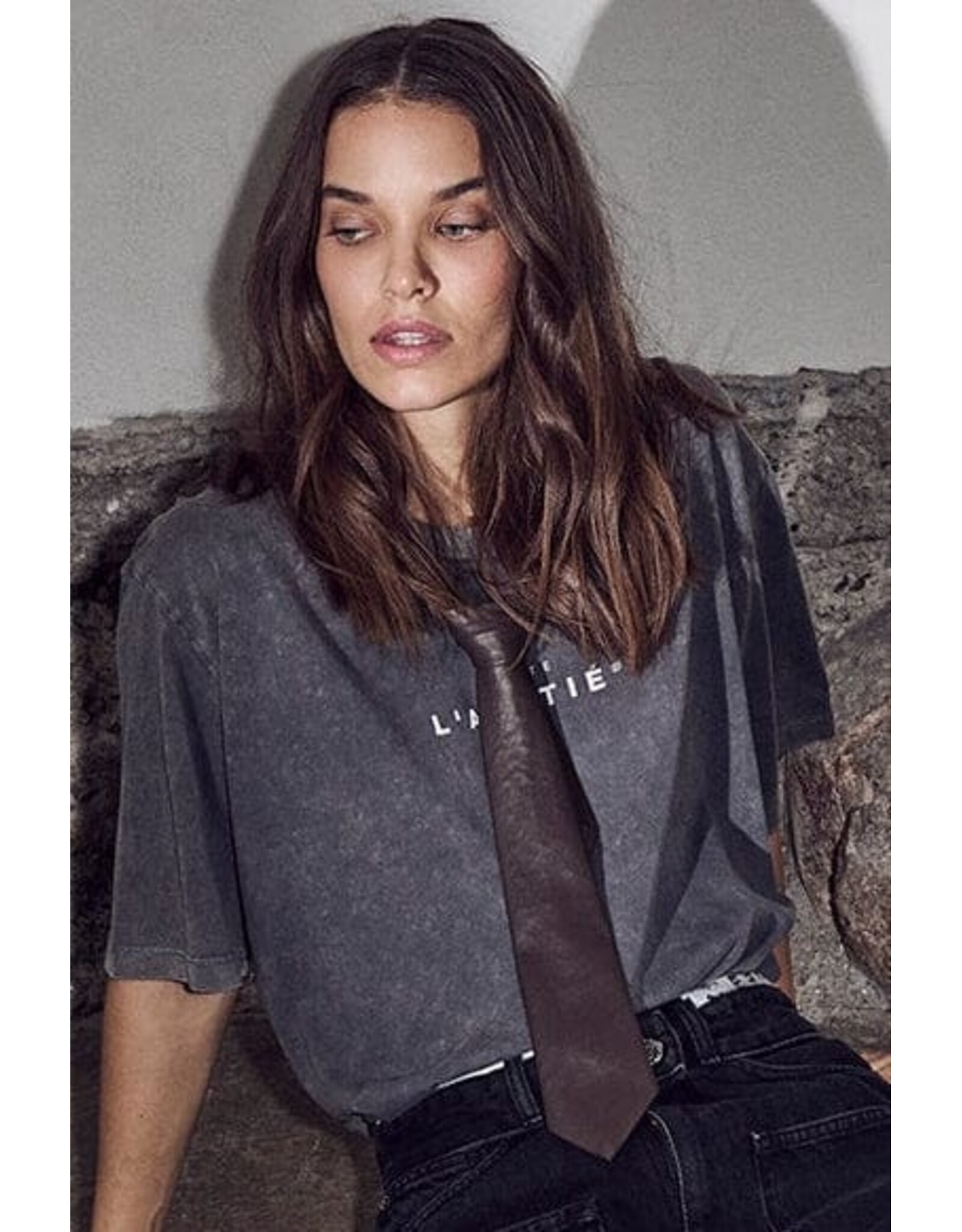 Haute L'amitié Rib Badge Stone Tank - Acid Wash