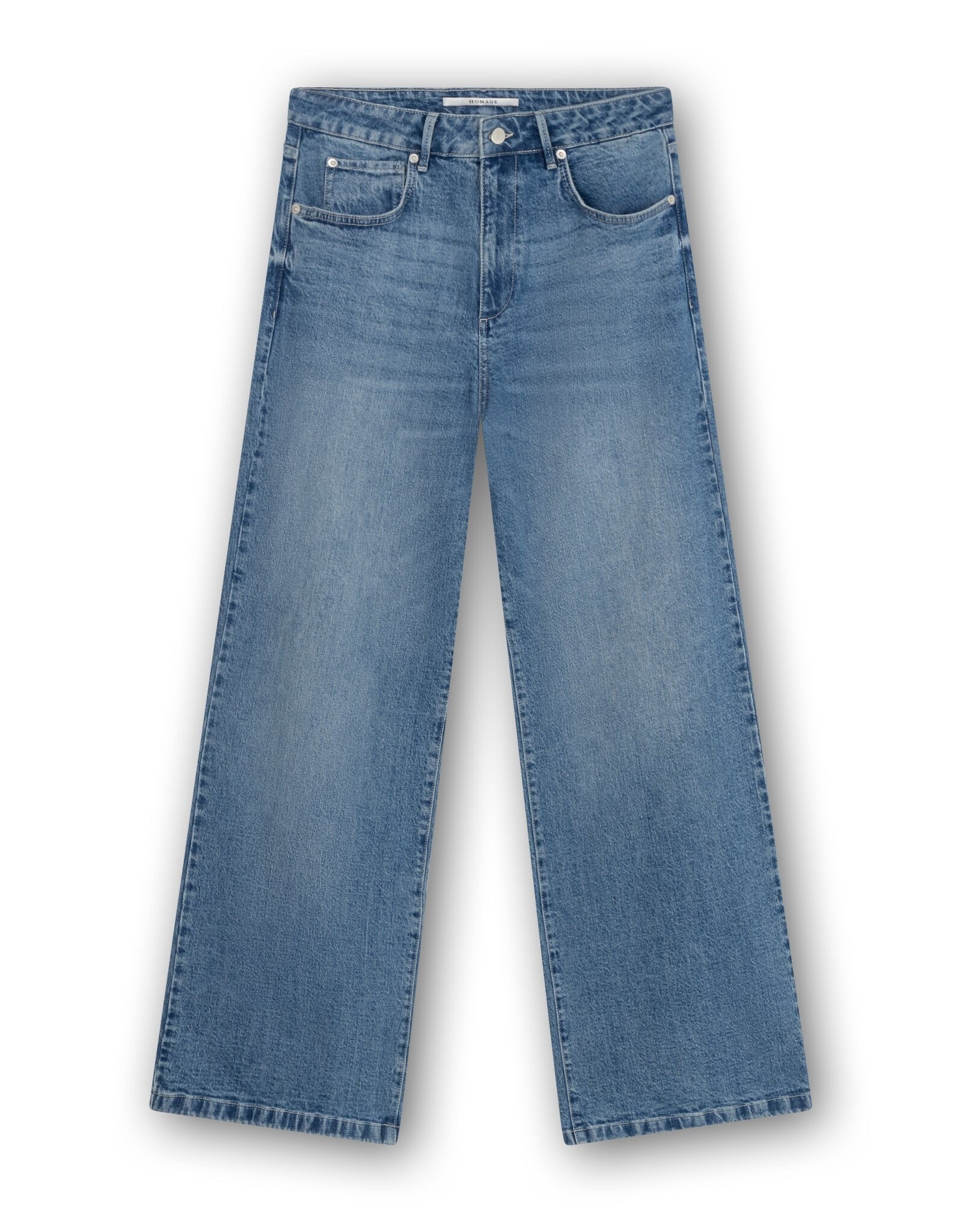 Homage Cooper Mid Waist Wide Leg Jeans - Blue Used
