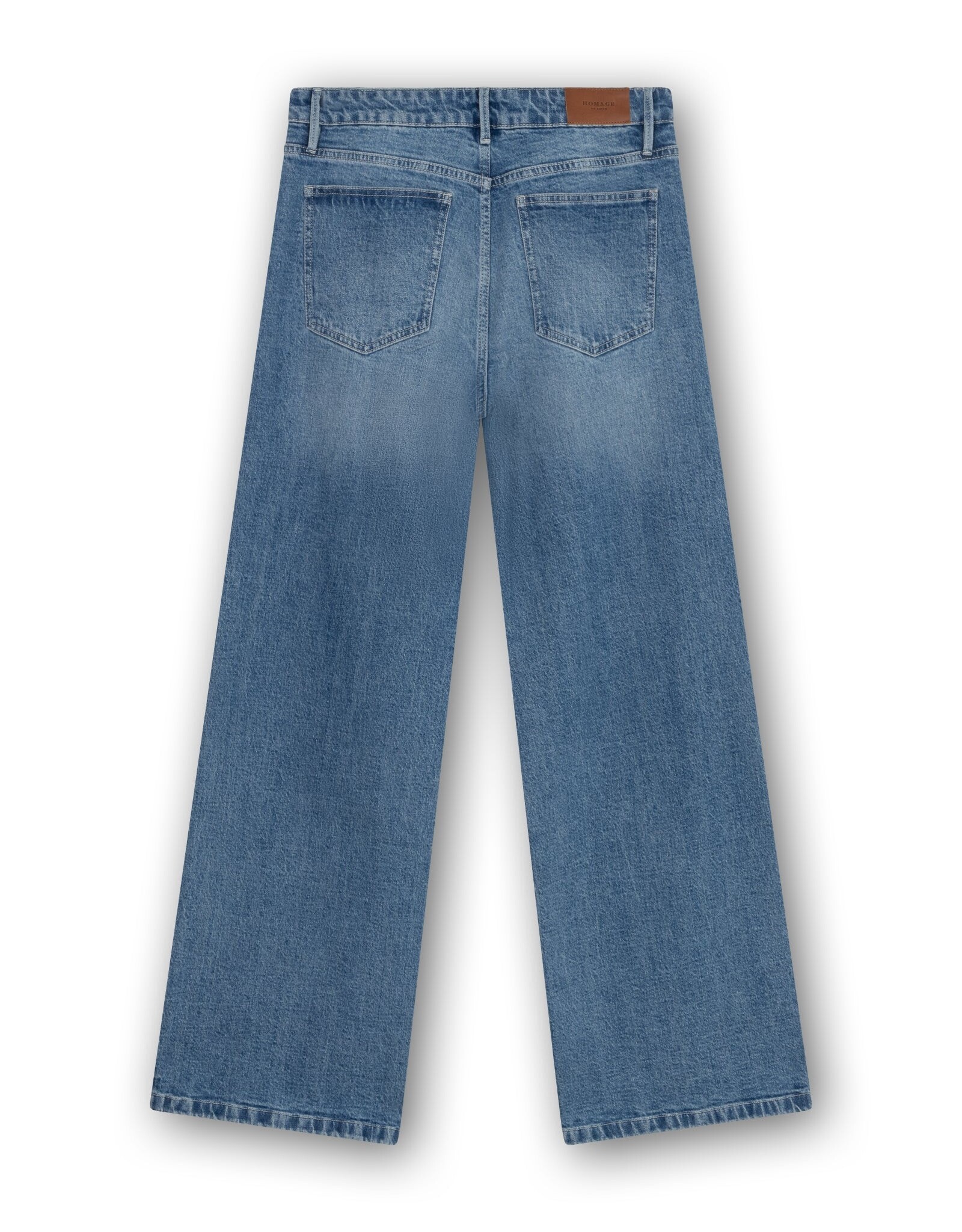 Homage Cooper Mid Waist Wide Leg Jeans - Blue Used