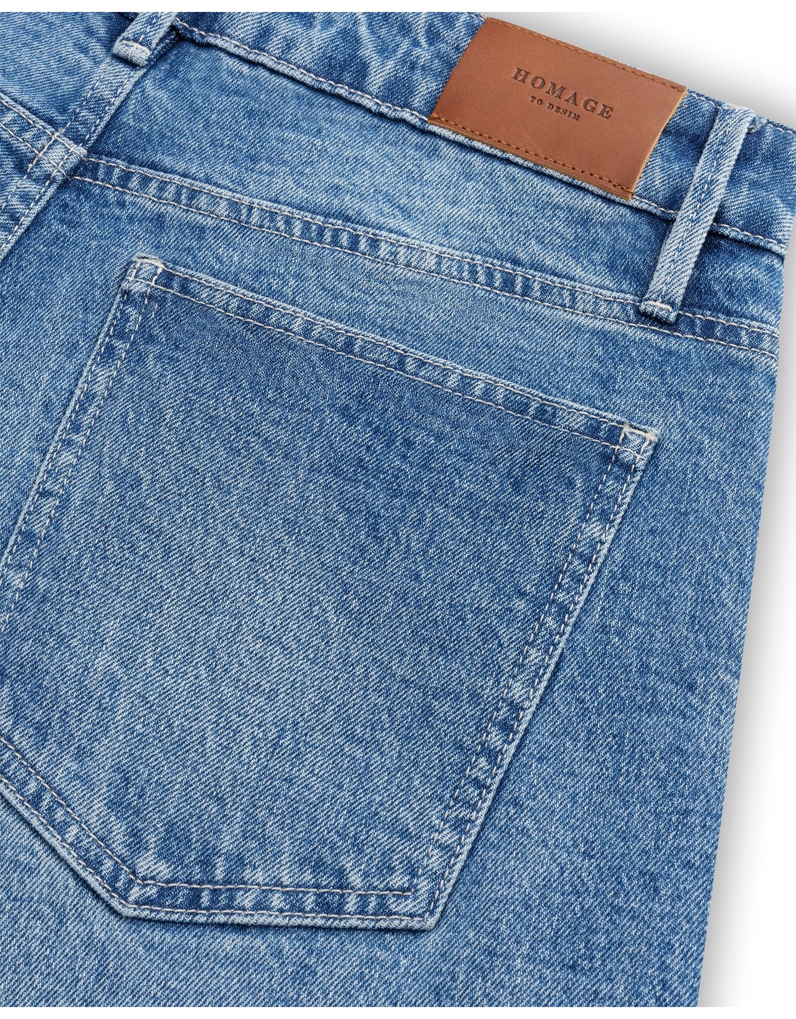 Homage Cooper Mid Waist Wide Leg Jeans - Blue Used