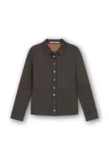 Homage Fitted Blouse with leather coating - Brown Coated