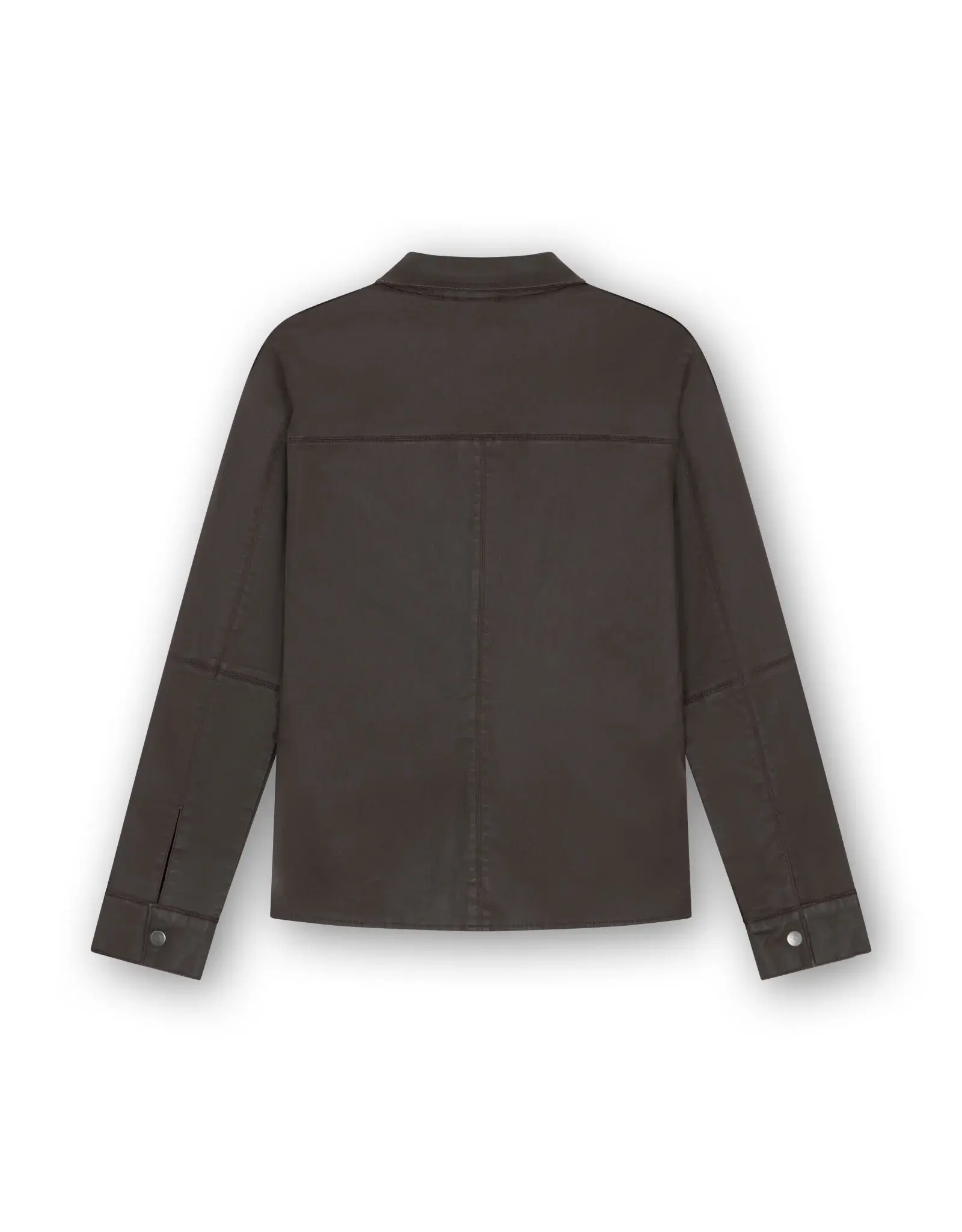Homage Fitted Blouse with leather coating - Brown Coated