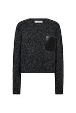 Haute L'amitié Darcia Reverse Crop Pocket Knit - Antracit Melange