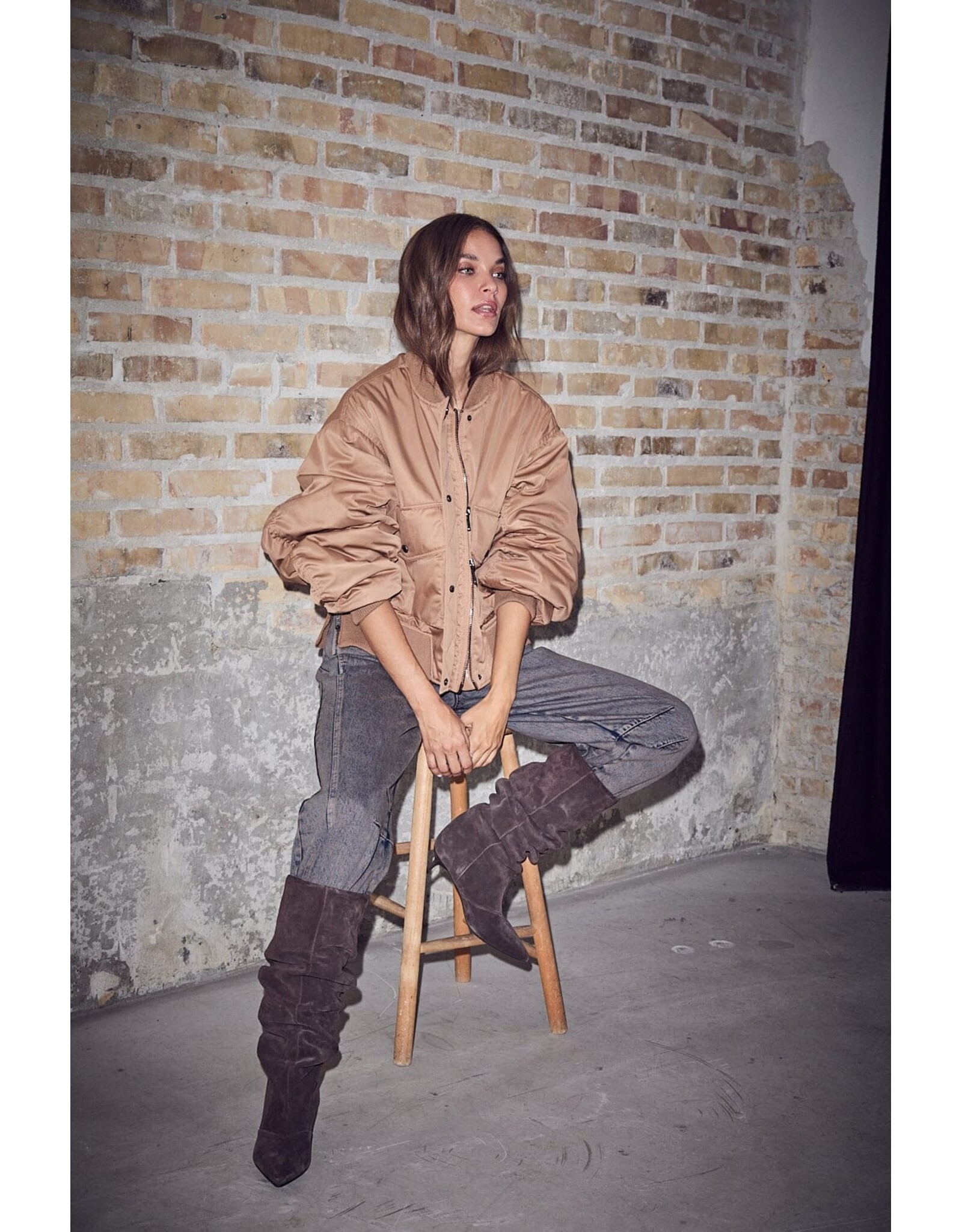 Haute L'amitié Bailey Zipper Bomber - Mocca