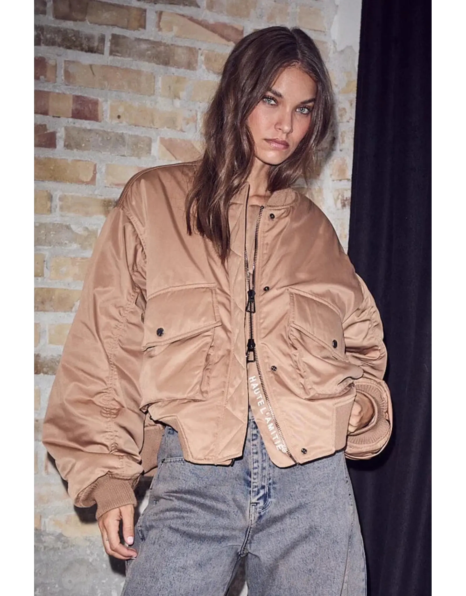 Haute L'amitié Bailey Zipper Bomber - Mocca