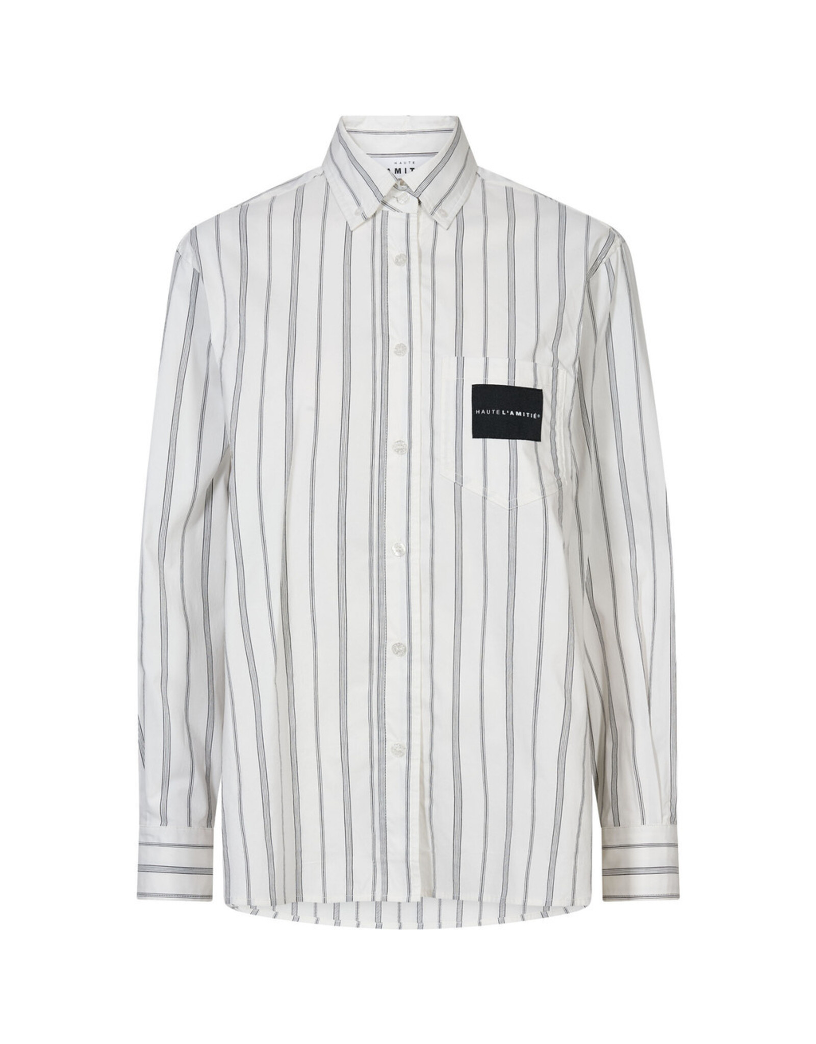 Haute L'amitié Crystal Heart stripe shirt - White