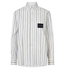 Haute L'amitié Crystal Heart stripe shirt - White