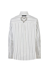 Haute L'amitié Crystal Heart stripe shirt - White