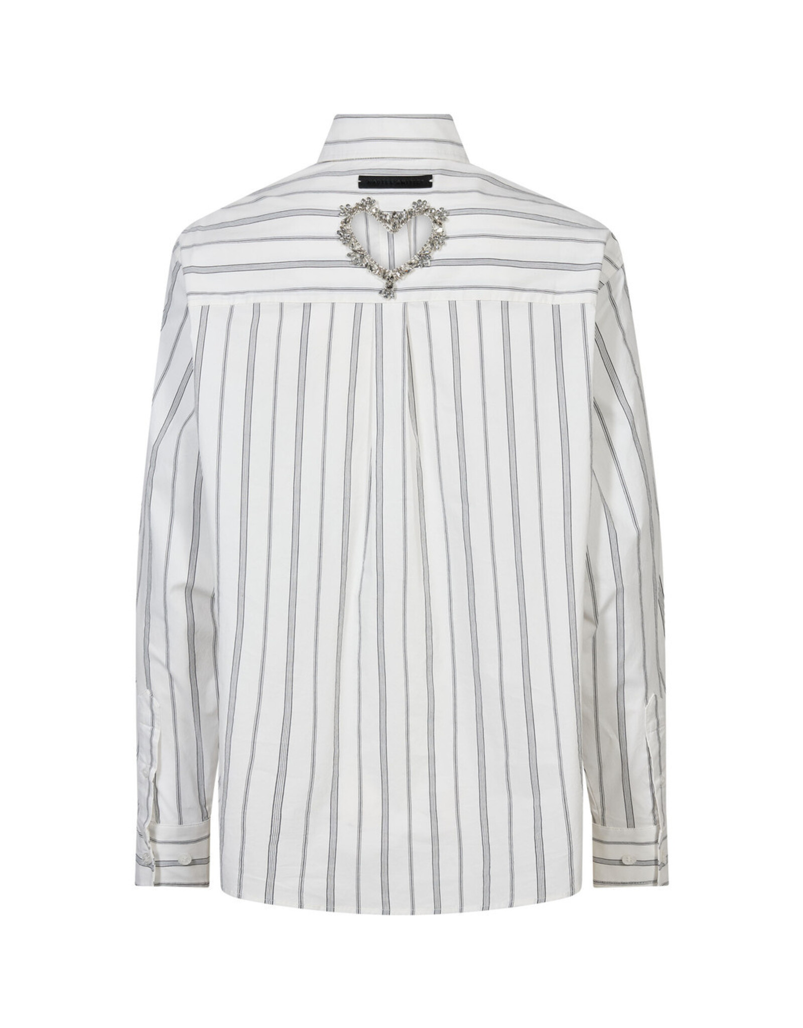 Haute L'amitié Crystal Heart stripe shirt - White
