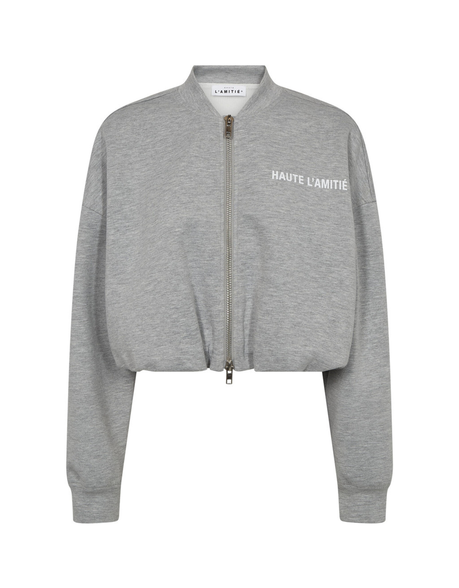 Haute L'amitié Maxi crop zip sweat - Grey Melange