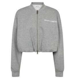 Haute L'amitié Maxi crop zip sweat - Grey Melange