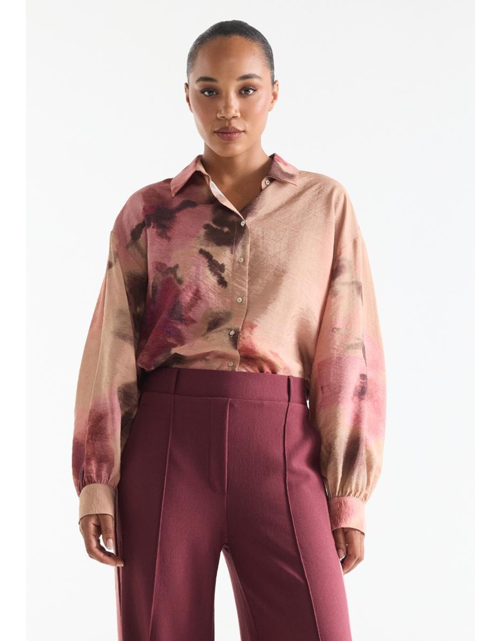 Jansen Juna long puff sleeve - Multi Rose
